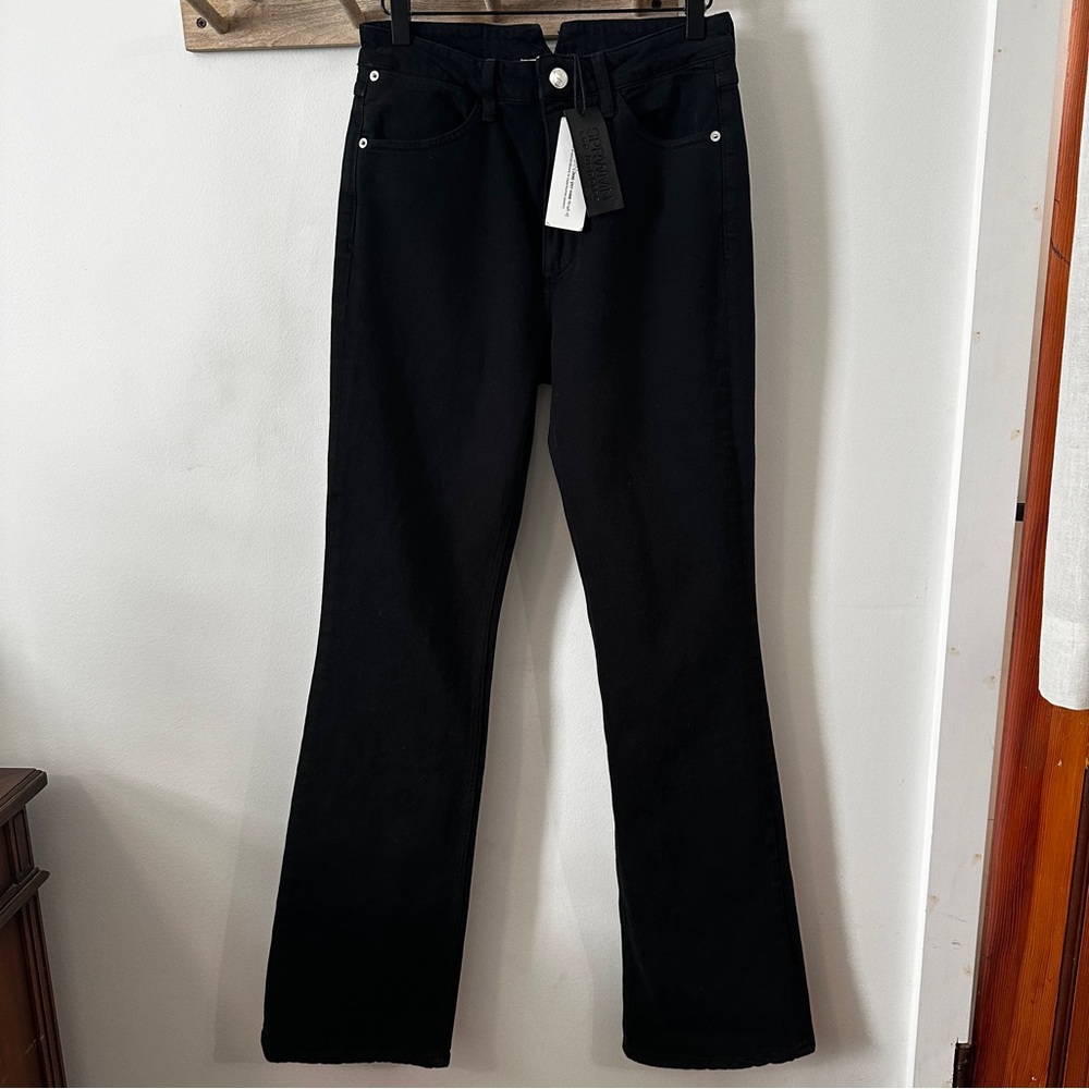 SPRWMN LA | Black High Waist Micro Flare leg Pants size 28